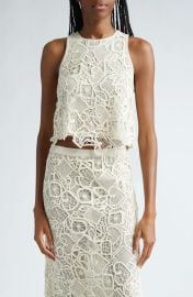 A L C Lena Geometric Lace Cotton Tank Top at Nordstrom